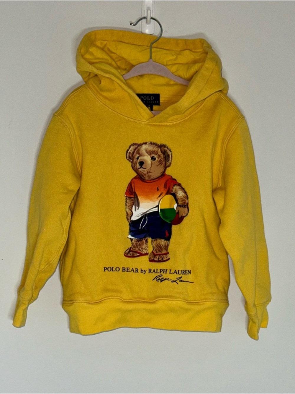Polo by Ralph Lauren Kids Yellow Hoodie with Polo Bear Graphic